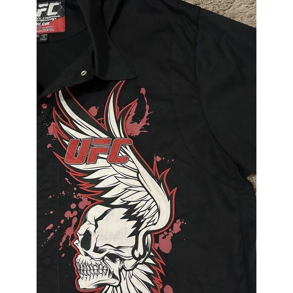 JH Design UFC Shirt Mens 2XL Black Short Sleeve MMA ~ SKULL/TRIBAL DESIGN - Picture 3 of 9
